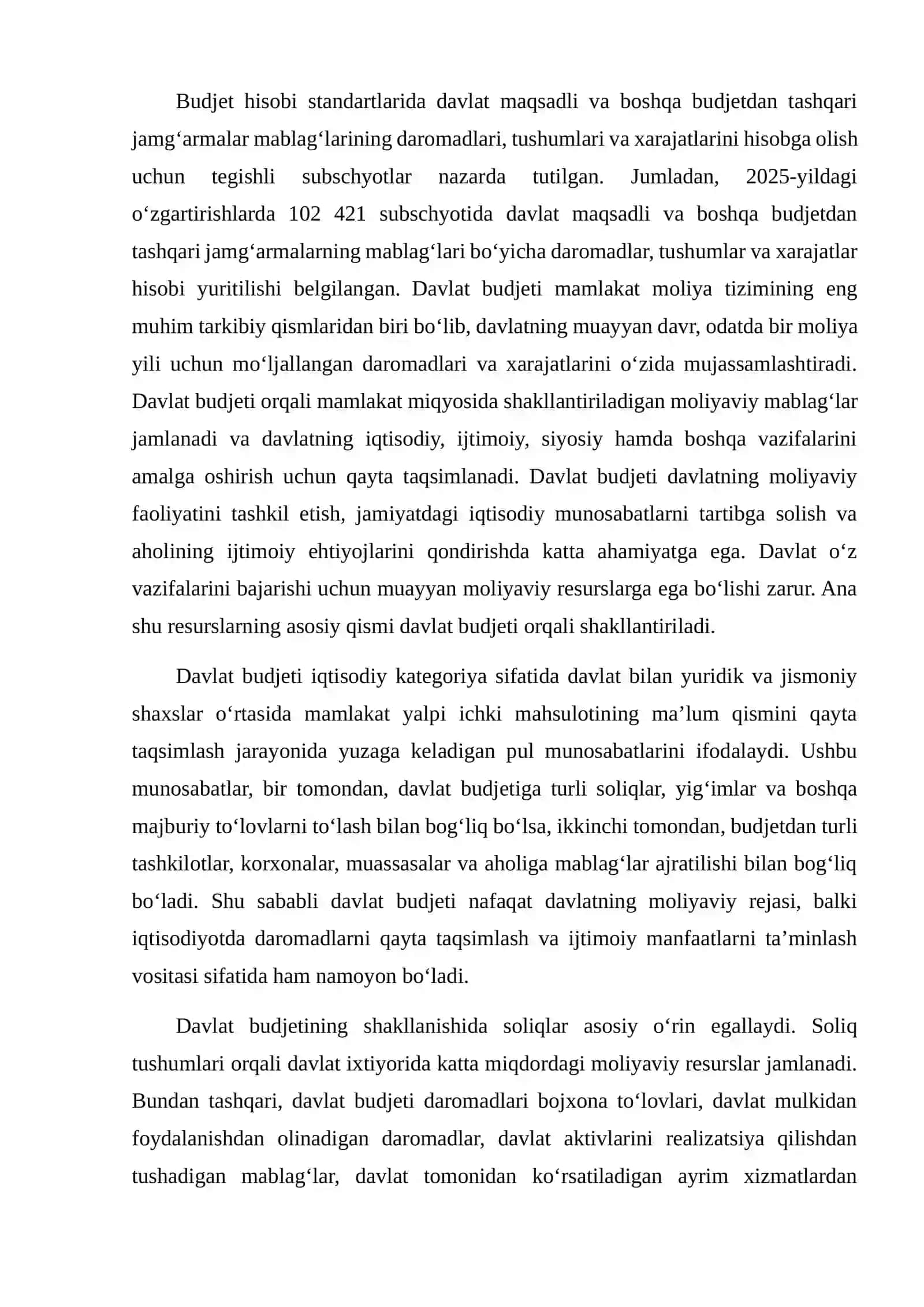 DAVLAT BUDJETI VA DAVLAT MAQSADLI JAMG‘ARMALARI BUDJETLARINING IJROSI BO‘YICHA BUDJET HISOBINI TASHKILIY-USLUBIY JIHATLARI 4
