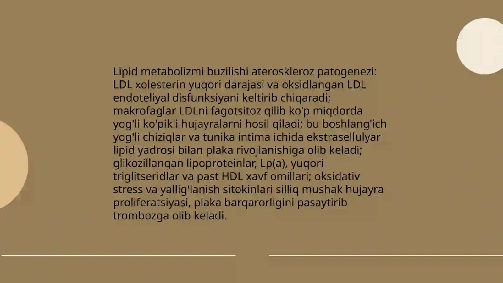 Ateroskleroz kasallikning etiologiyasi patogenezi Etiologiyasi patologik anatomiyasi tasnifi kilinkasi tekshirish usullari oʻrganish labarator tahlillar natijalarni va instrumental tekshiruv usullari 4