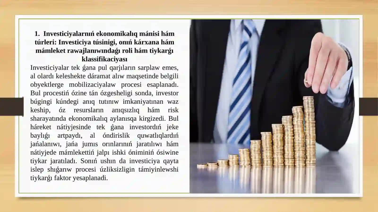 Investiciyalar hám investiciya iskerliginiń strukturası 4
