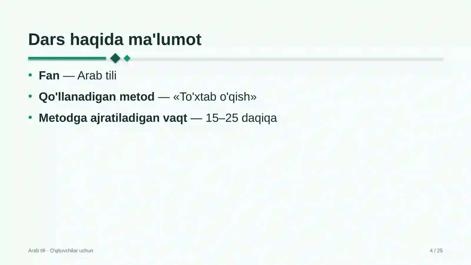 arab tili darslarida to'xtab o'qish metodidan foydalanish 5939 4
