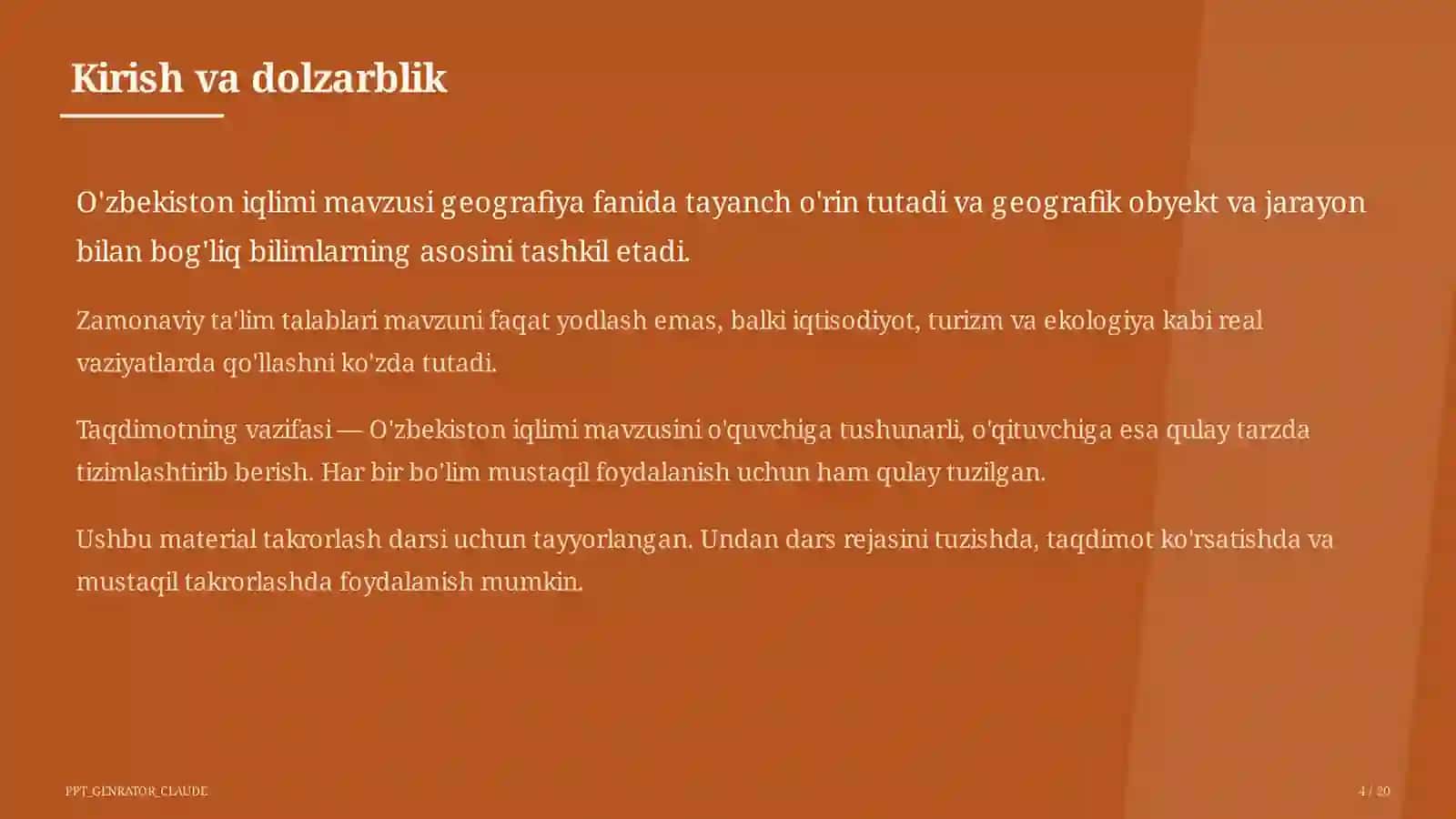 O'zbekiston iqlimi (8-sinf) 4