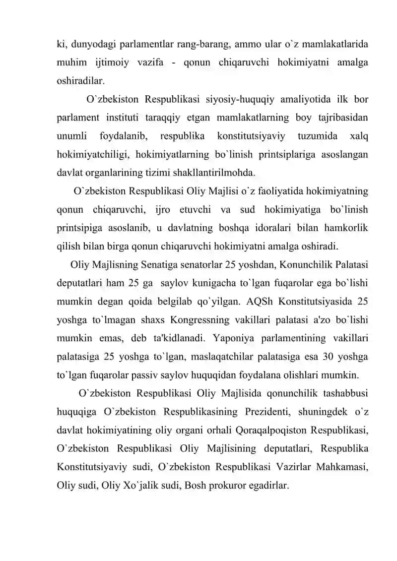 O`zbekiston Respublikasi davlat hokimiyatining tashkil etilishi 4
