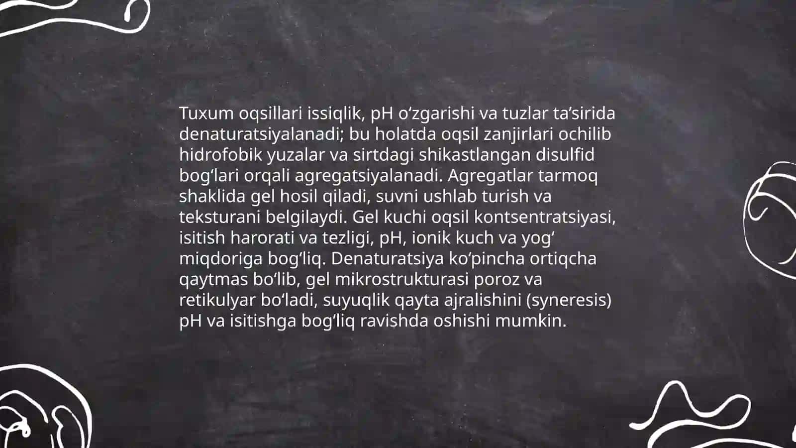 Sut va tuxum oqsillarida koagulyatsiya va kolloid tizimlar xususiyatlari 4