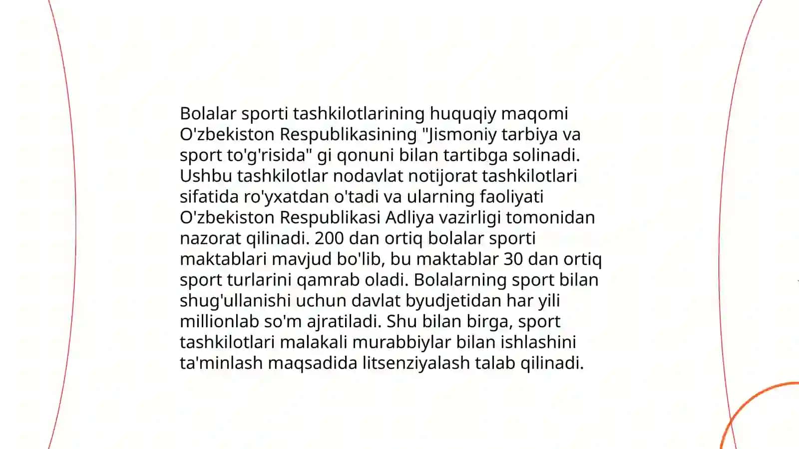 Õzbekistonda bolalar sportining huquqiy me'yoriy asoslari 4