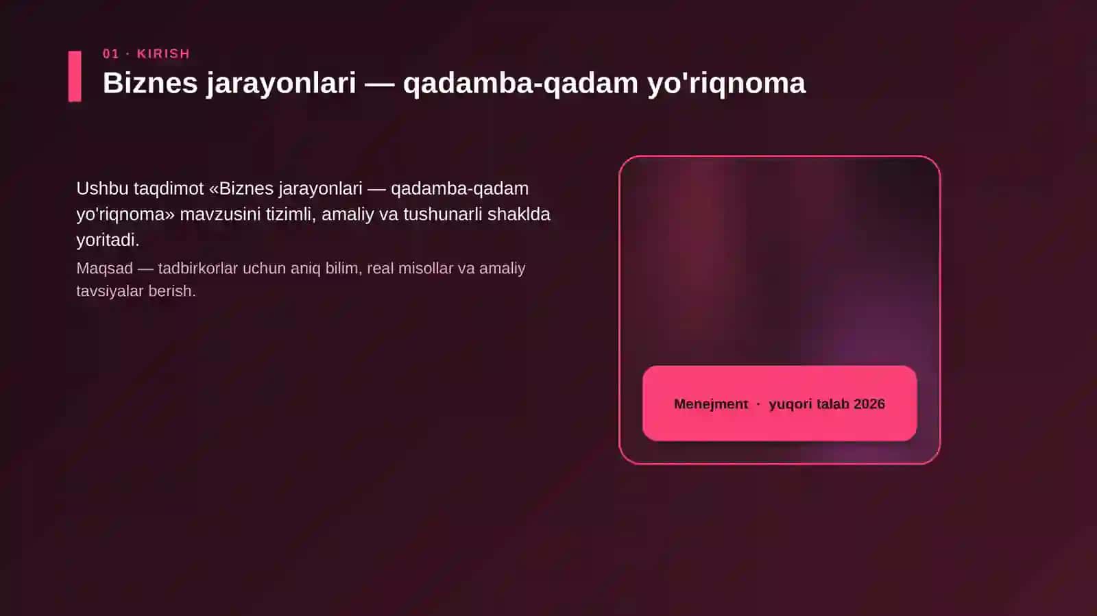 Biznes jarayonlari — qadamba-qadam yo'riqnoma 4