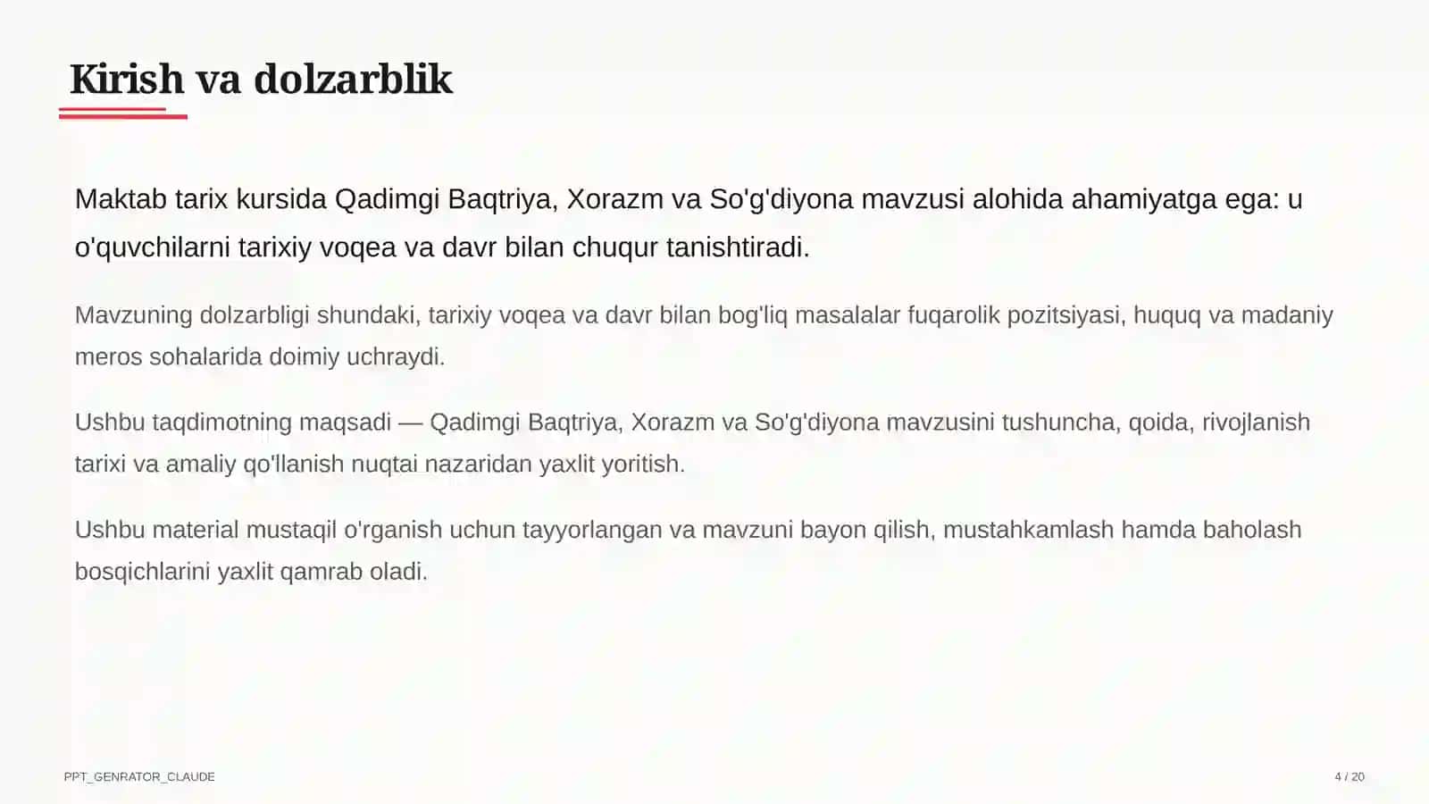 Qadimgi Baqtriya, Xorazm va So'g'diyona (6-sinf) 4