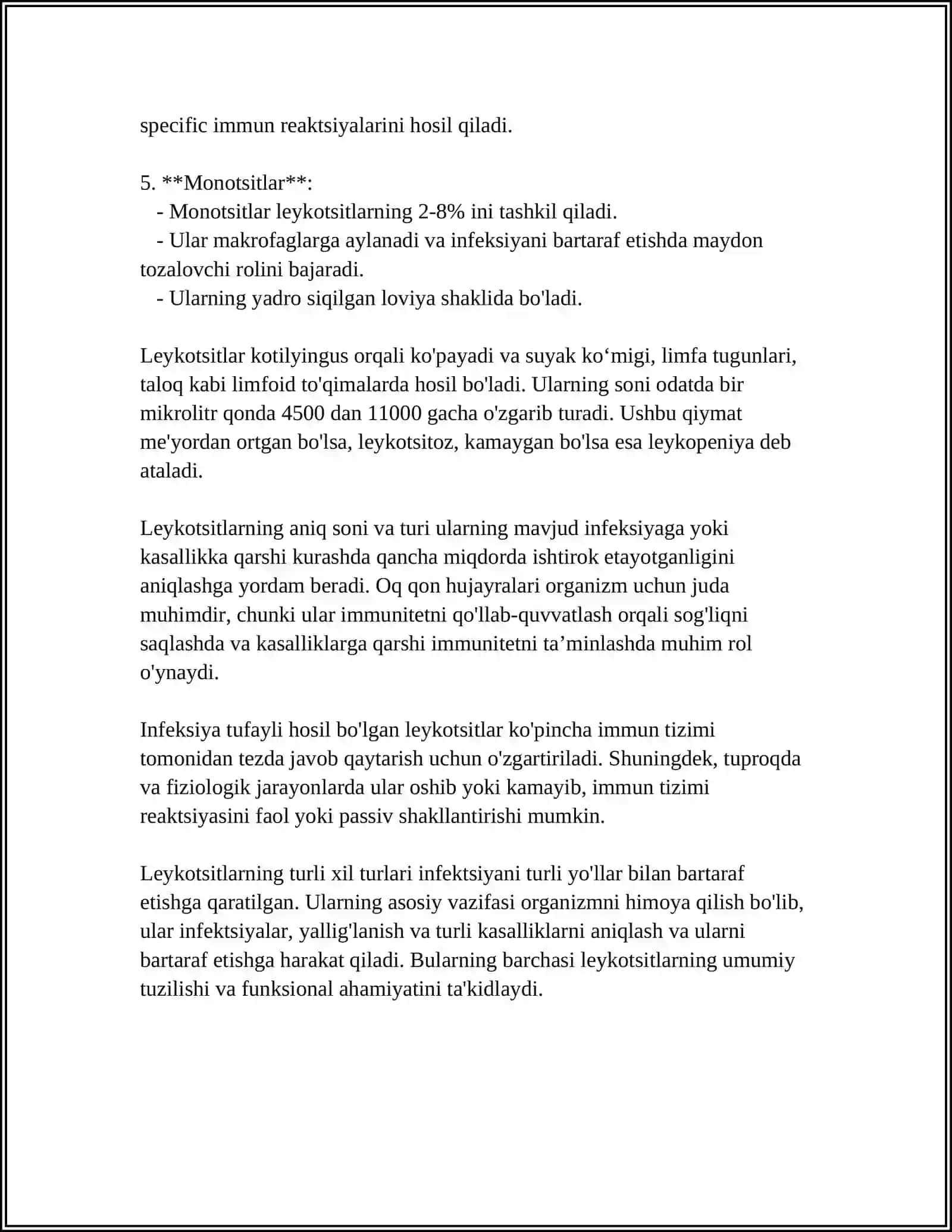 LEYKOTSITLARNING TURLARI 4