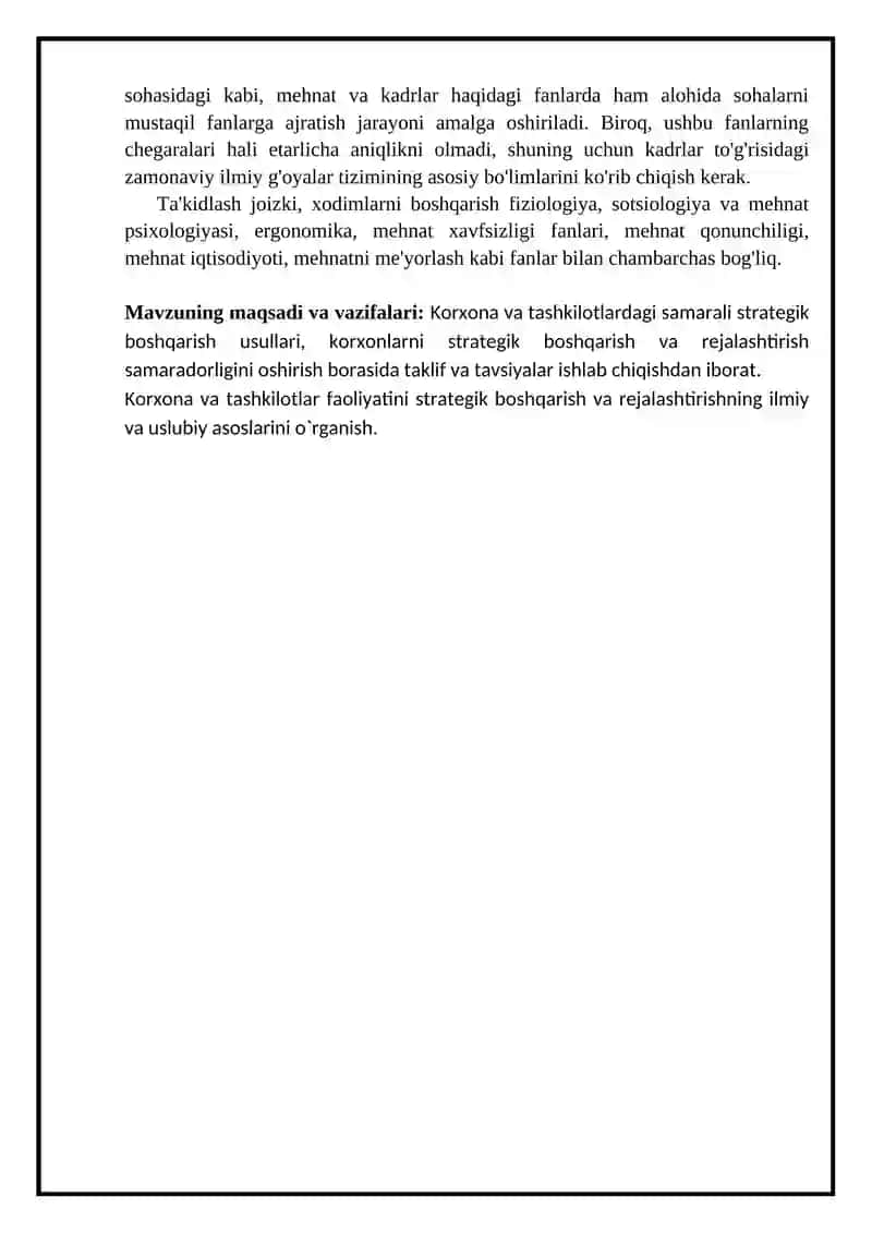 Korxona xodimlarni boshqarishda strategik menejment 4