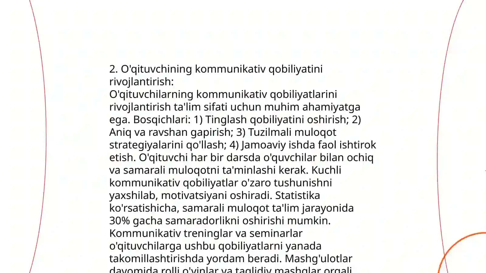 Pedagogik qobilyatni shakllantirish yo’llari, Kommunikatsiya haqida tushuncha. Kommunikativ qobilyat va pedagogik ta’sir ko’rsatish 4