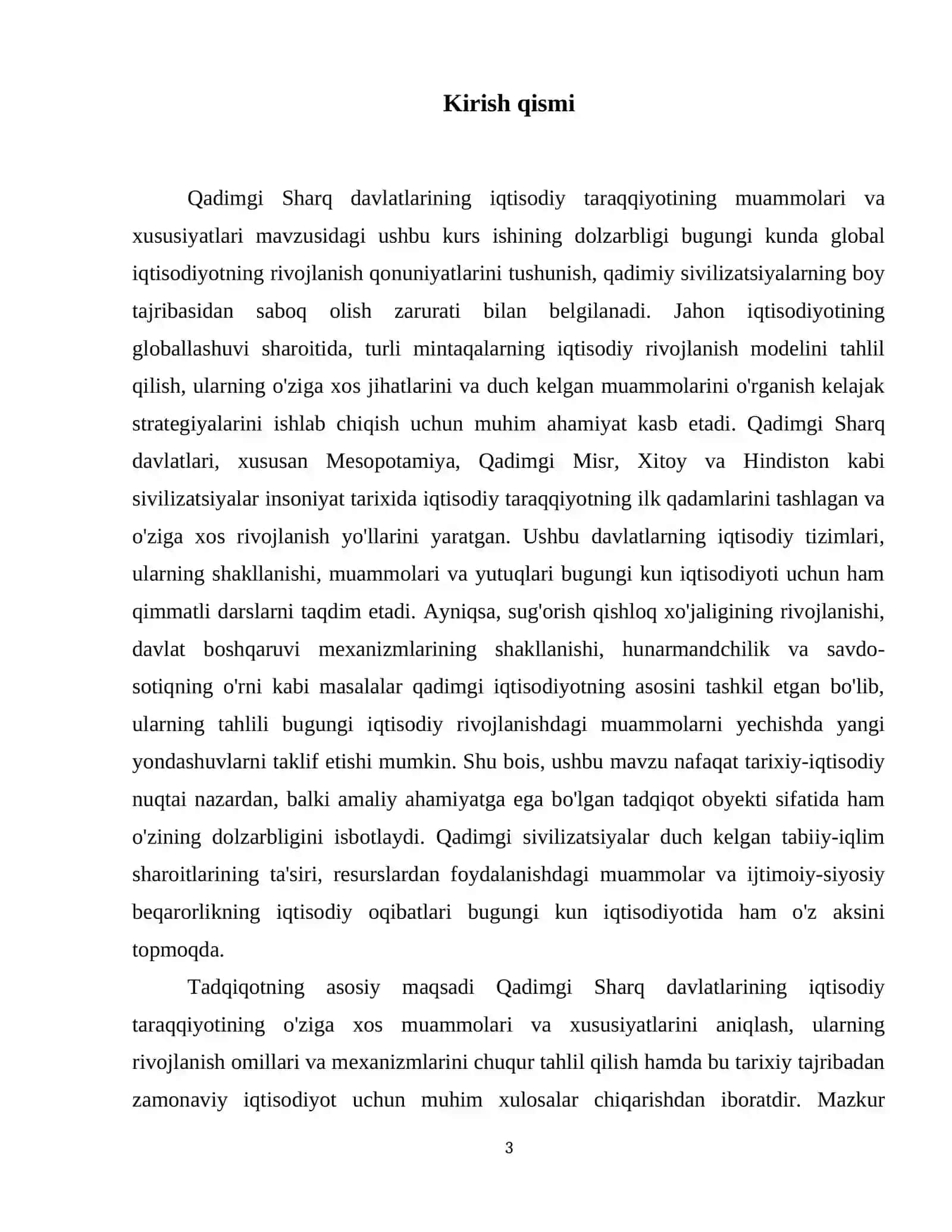 Qadimgi Sharq davlatlari iqtisodiy taraqqiyotining muammolari, xususiyatlari 4