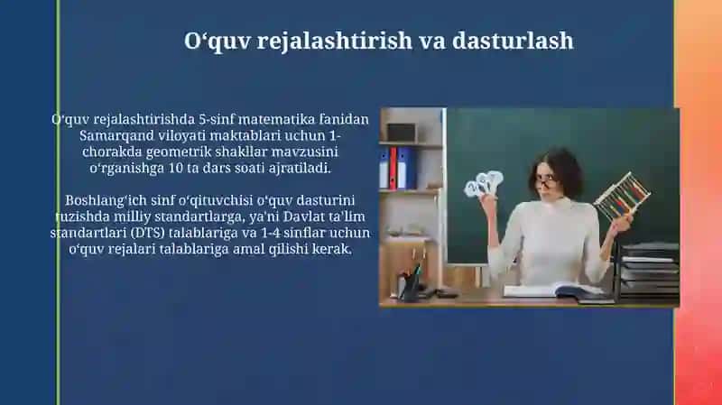 Boshlang'ich ta'lim o'qituvchisining komponentligi fanining predmeti,maqsad va vazifalari 4