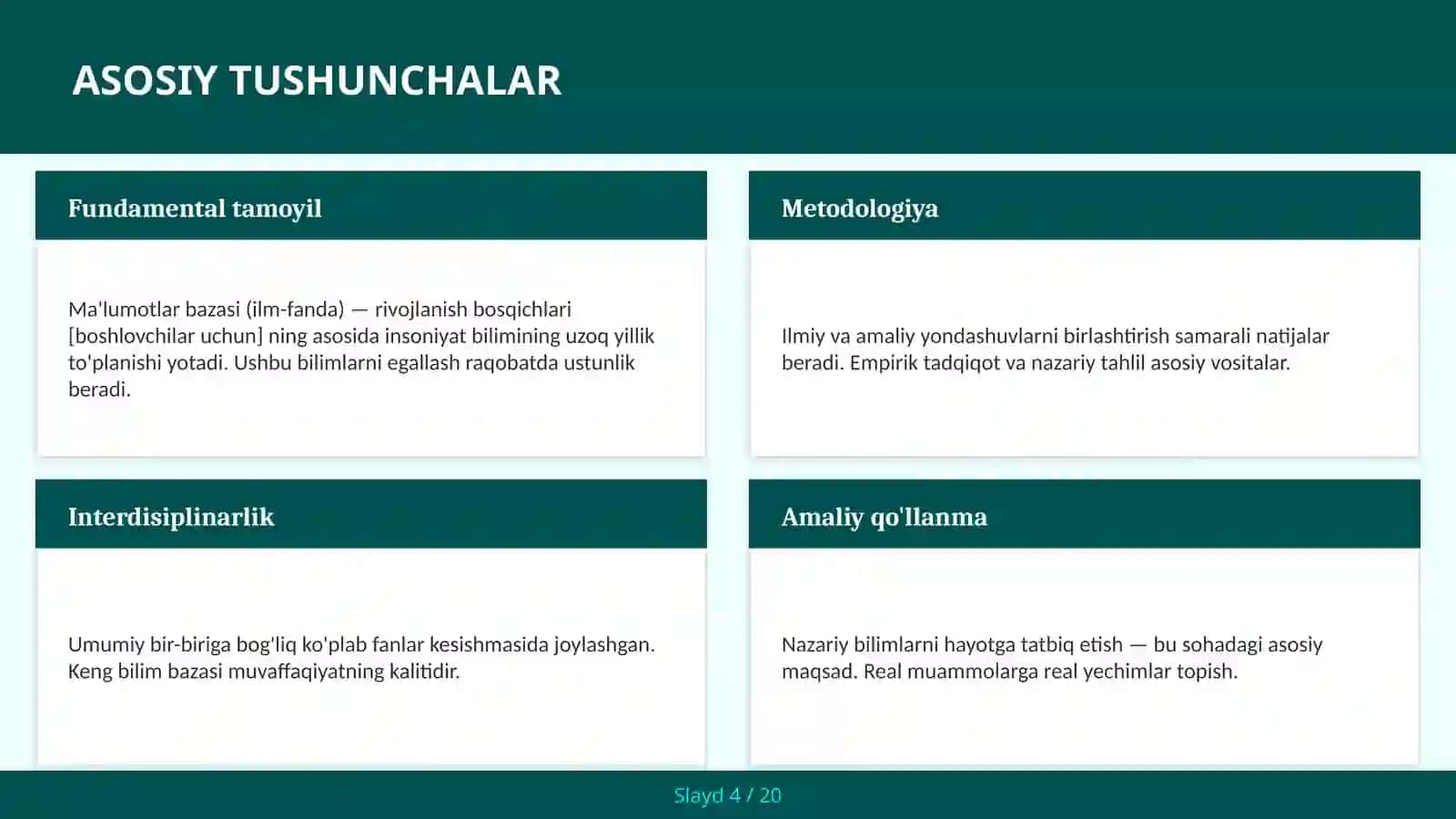 Ma'lumotlar bazasi (Ilm-fanda) — rivojlanish bosqichlari [Boshlovchilar uchun] 4