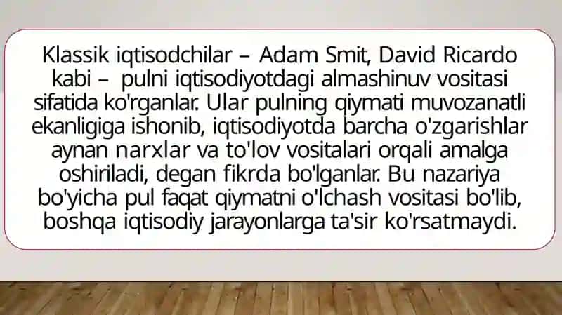 Pul togrisida nazariyalar 4