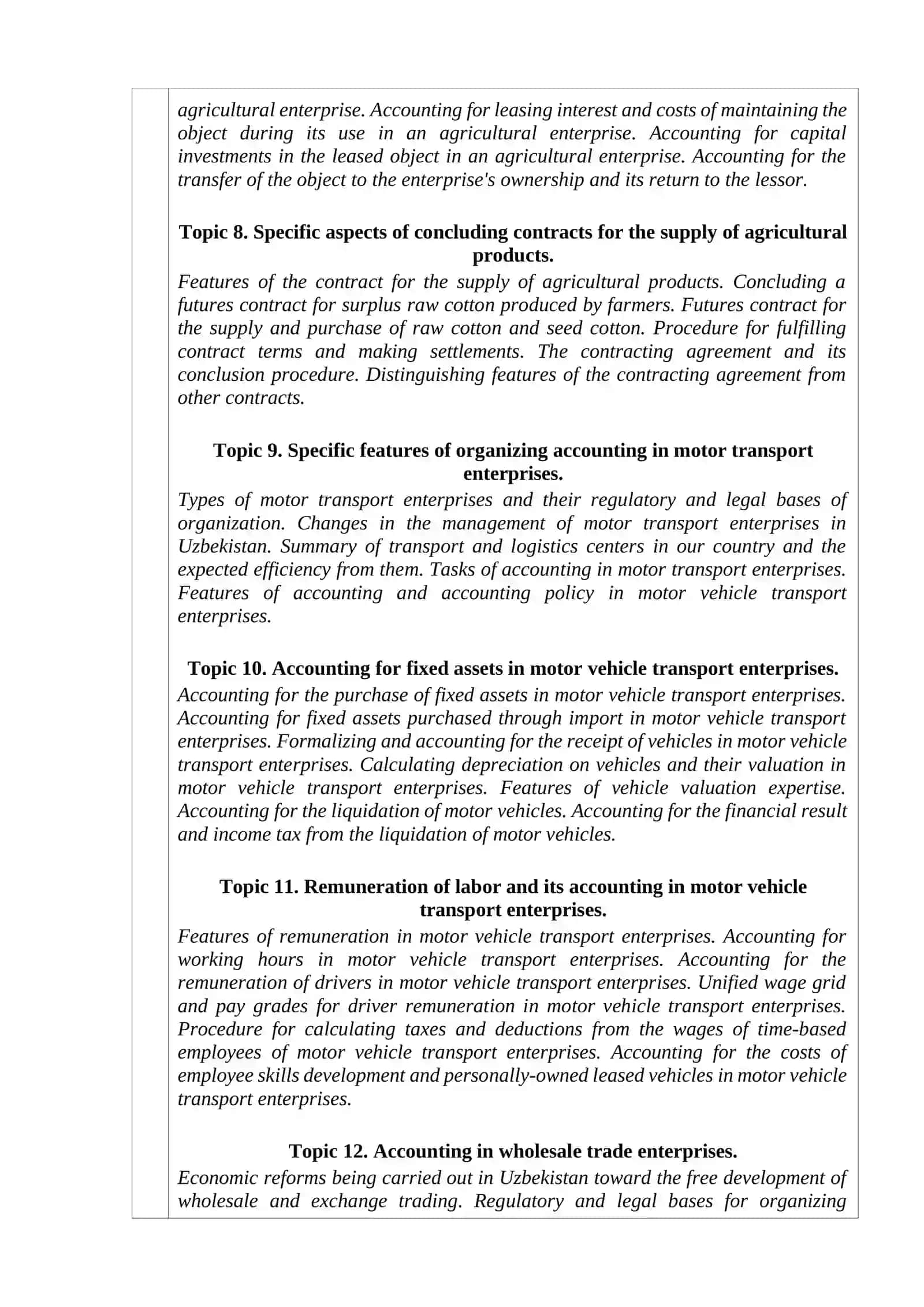 Features of Accounting in Other Sectors 4
