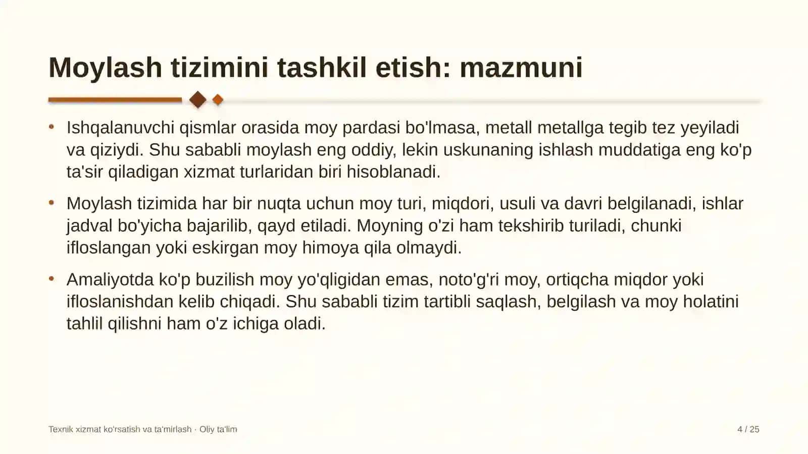 o'rmon xo'jaliklarida moylash tizimini tashkil etish 8347 4