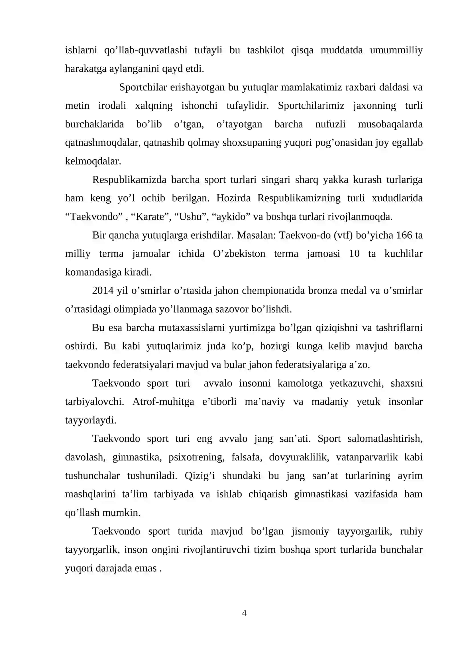 Taekvondochilarning umumiy jismoniy tayyorgarligini oshirish usullari 4