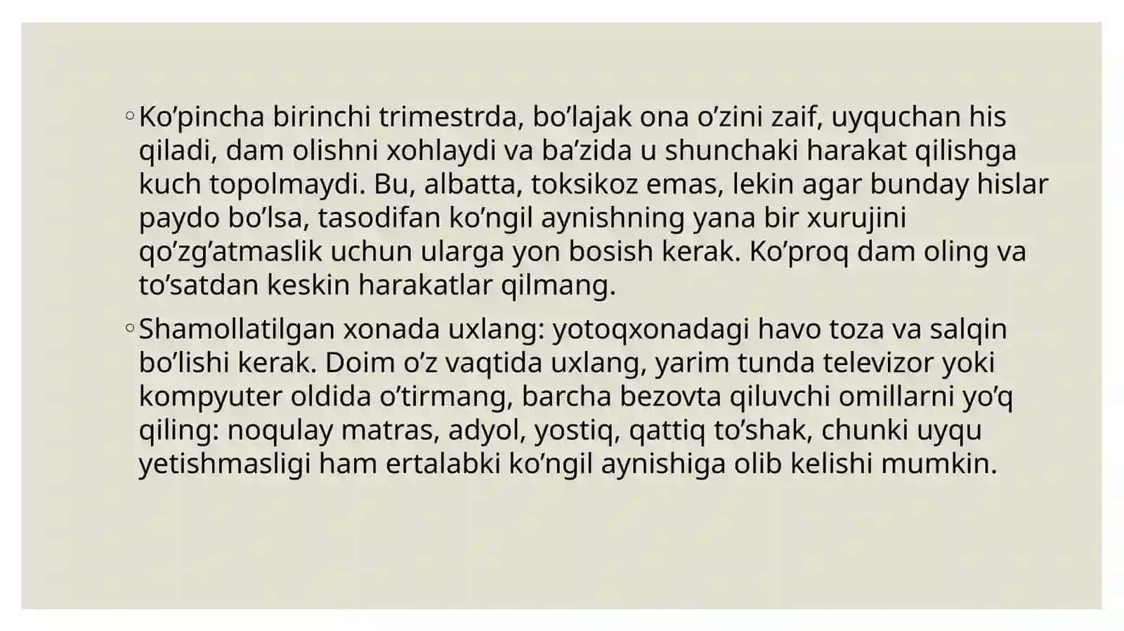 Homiladorlar ko’ngil aynishi va qusishi 4
