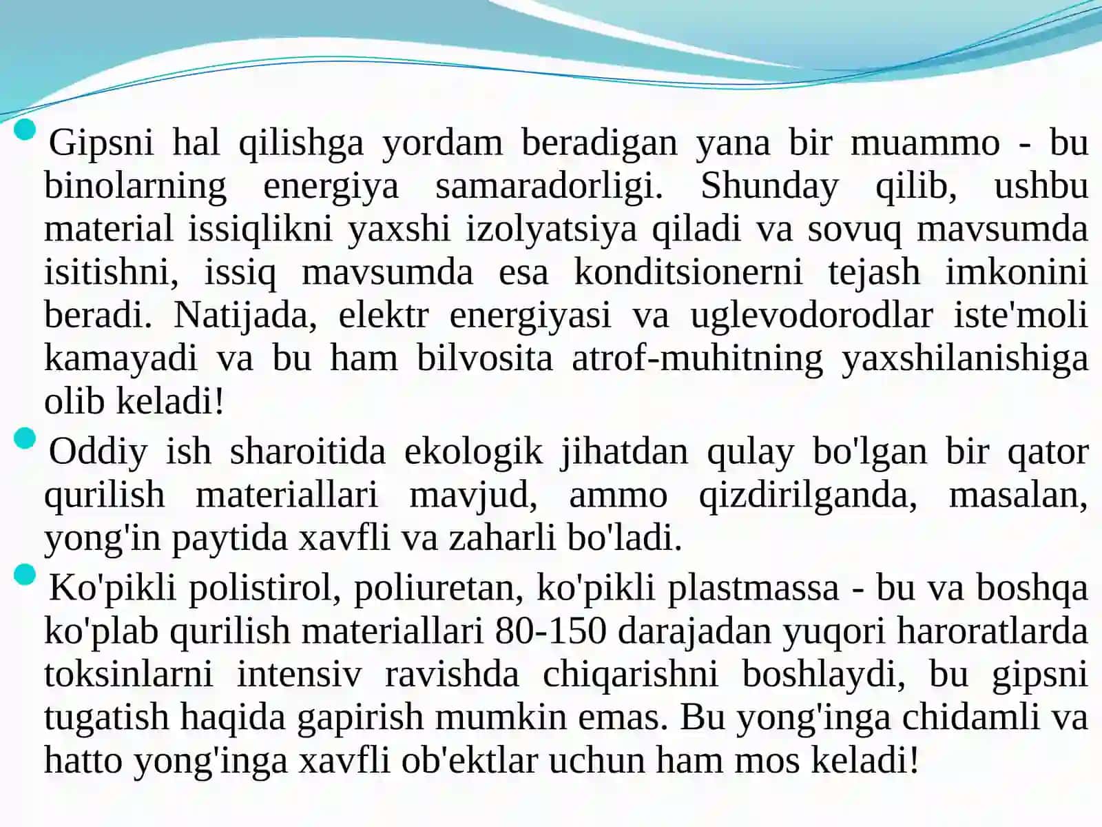 Gips ishlab chiqaruvchi  korxonalarining atrof muxitga zararini kamaytish 4
