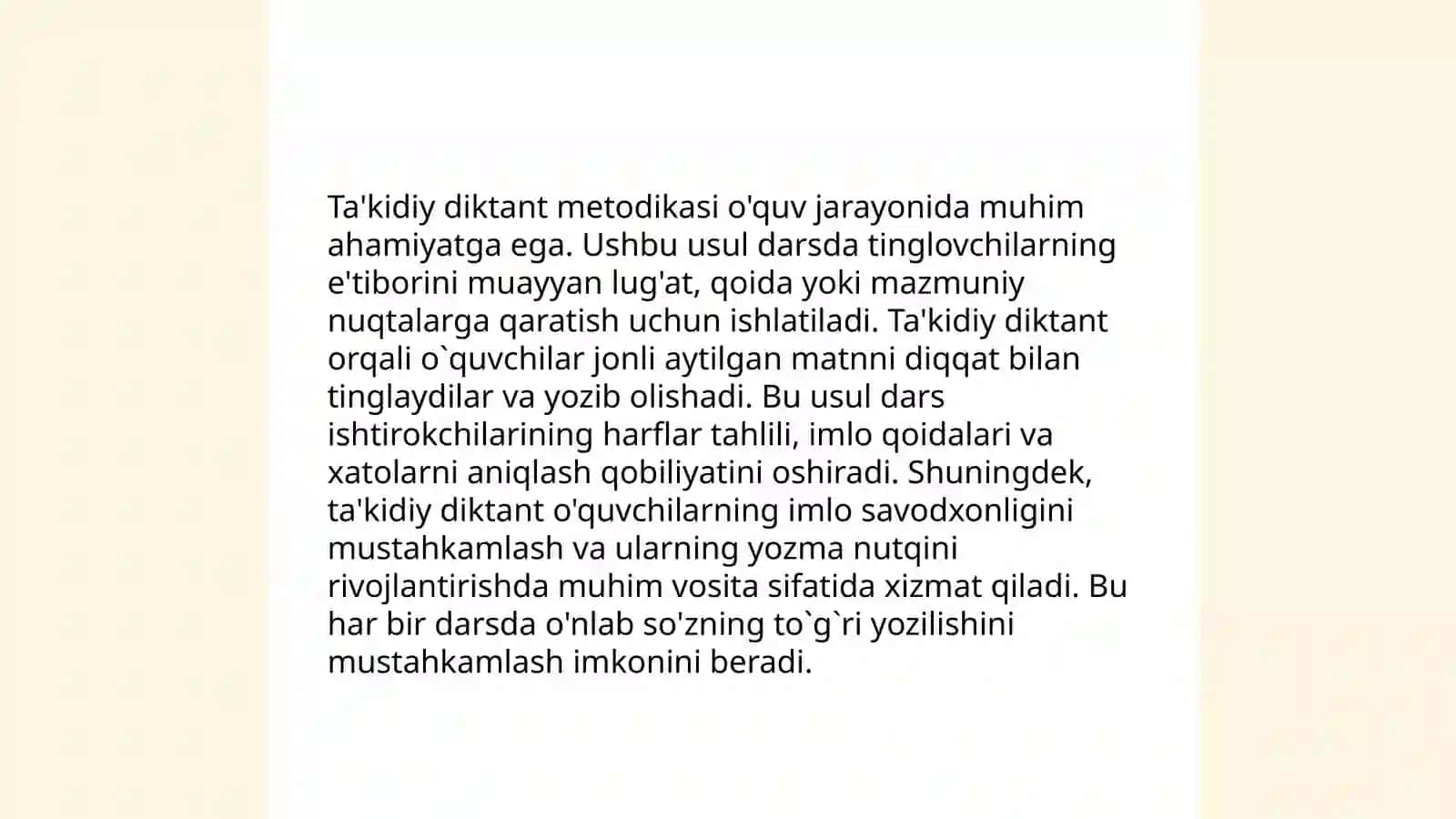 Ta’limiy diktantlar 4