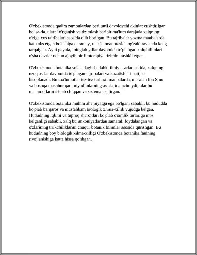 O'ZBEKISTONDA BOTANIKA FANINING RIVOJLANGAN TARIXI 4