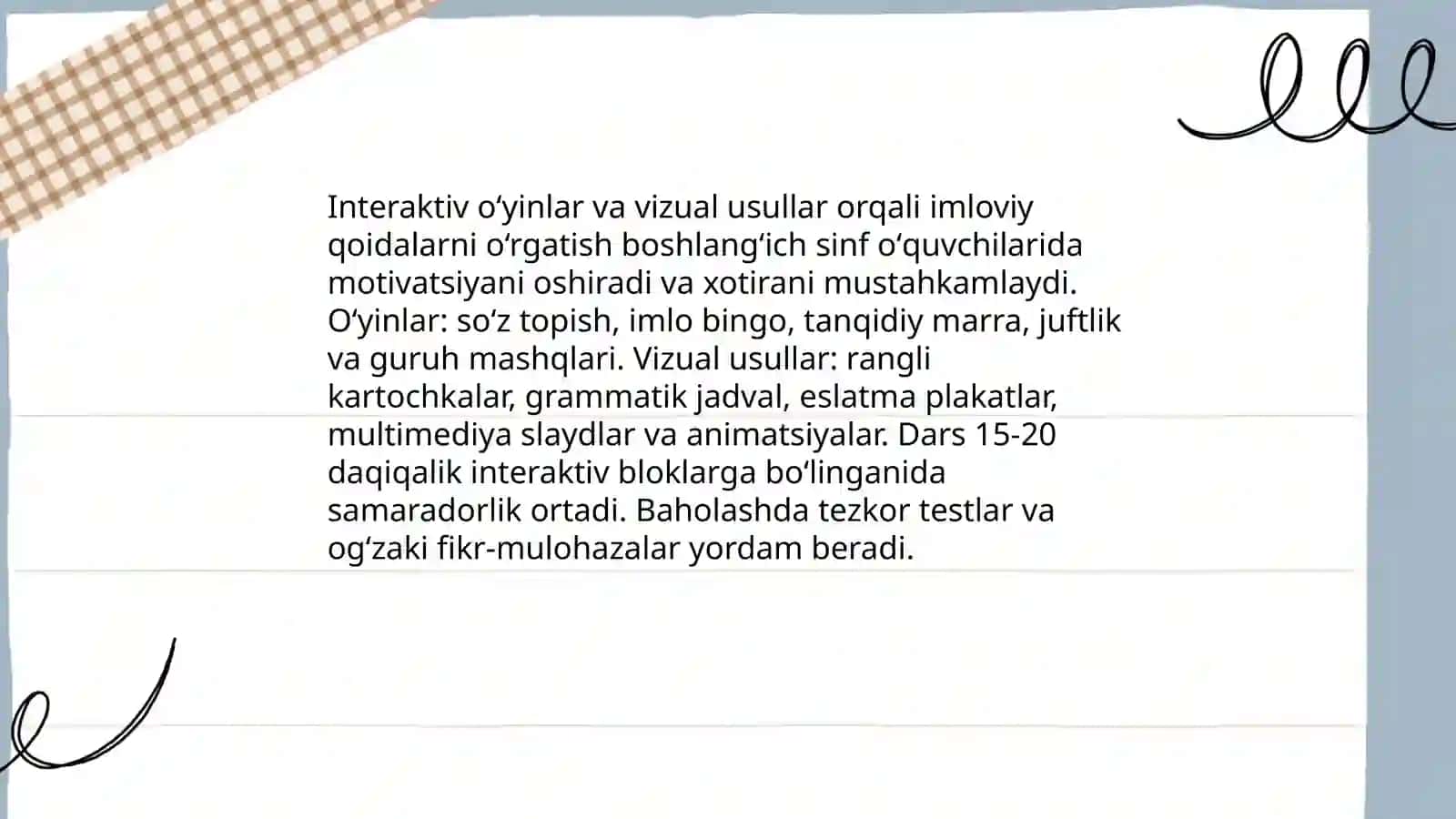 Boshlangʻich sinf oʻquvchilarida imloviy koʻnikmalarini shakllantirish 4
