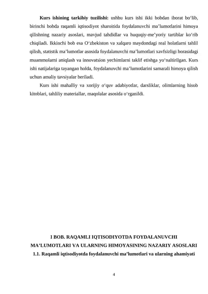 Raqamli iqtisodiyotda foydalanuvchi ma’lumotlari va ularning himoyasi 4