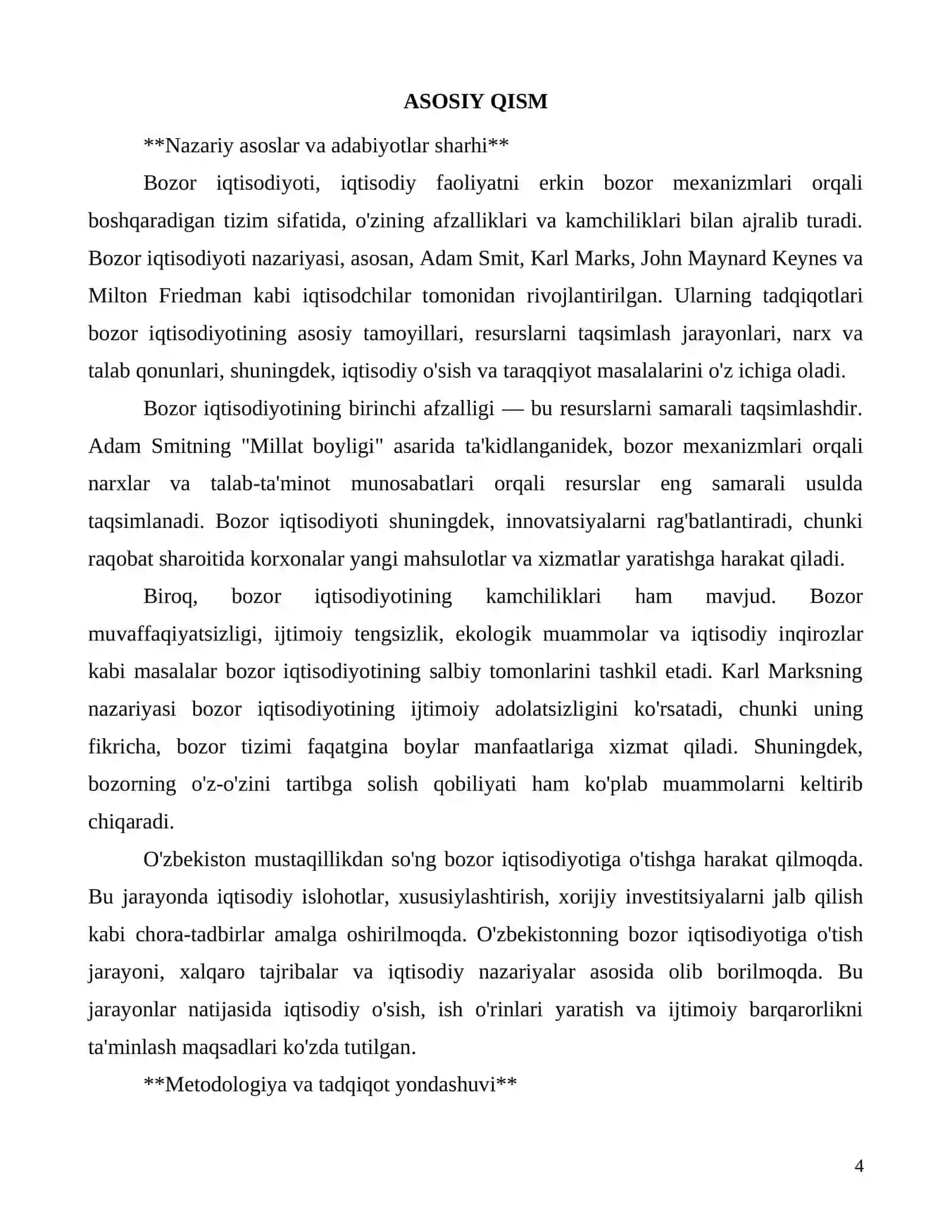 Bozor iqtisodiyotining afzalliklari va kamchiliklari haqida tahlil 4