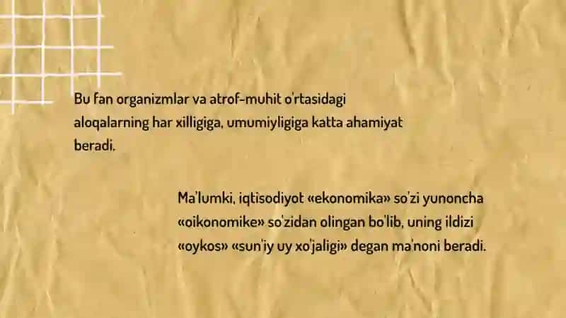 Ekologiya fanining Maqsad va vazifalari rivojlanish tarixi 4