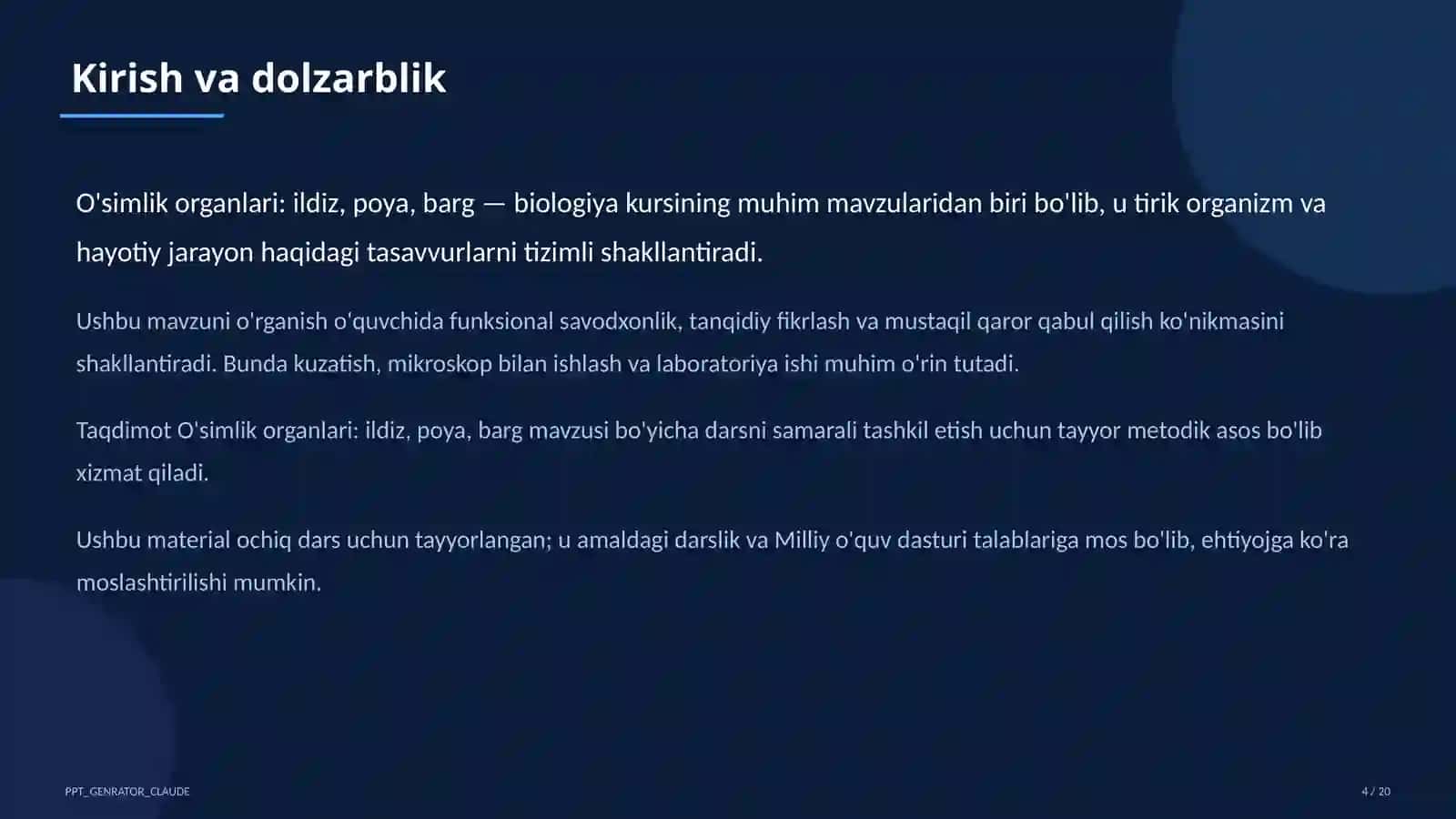 O'simlik organlari: ildiz, poya, barg (5-sinf) 4