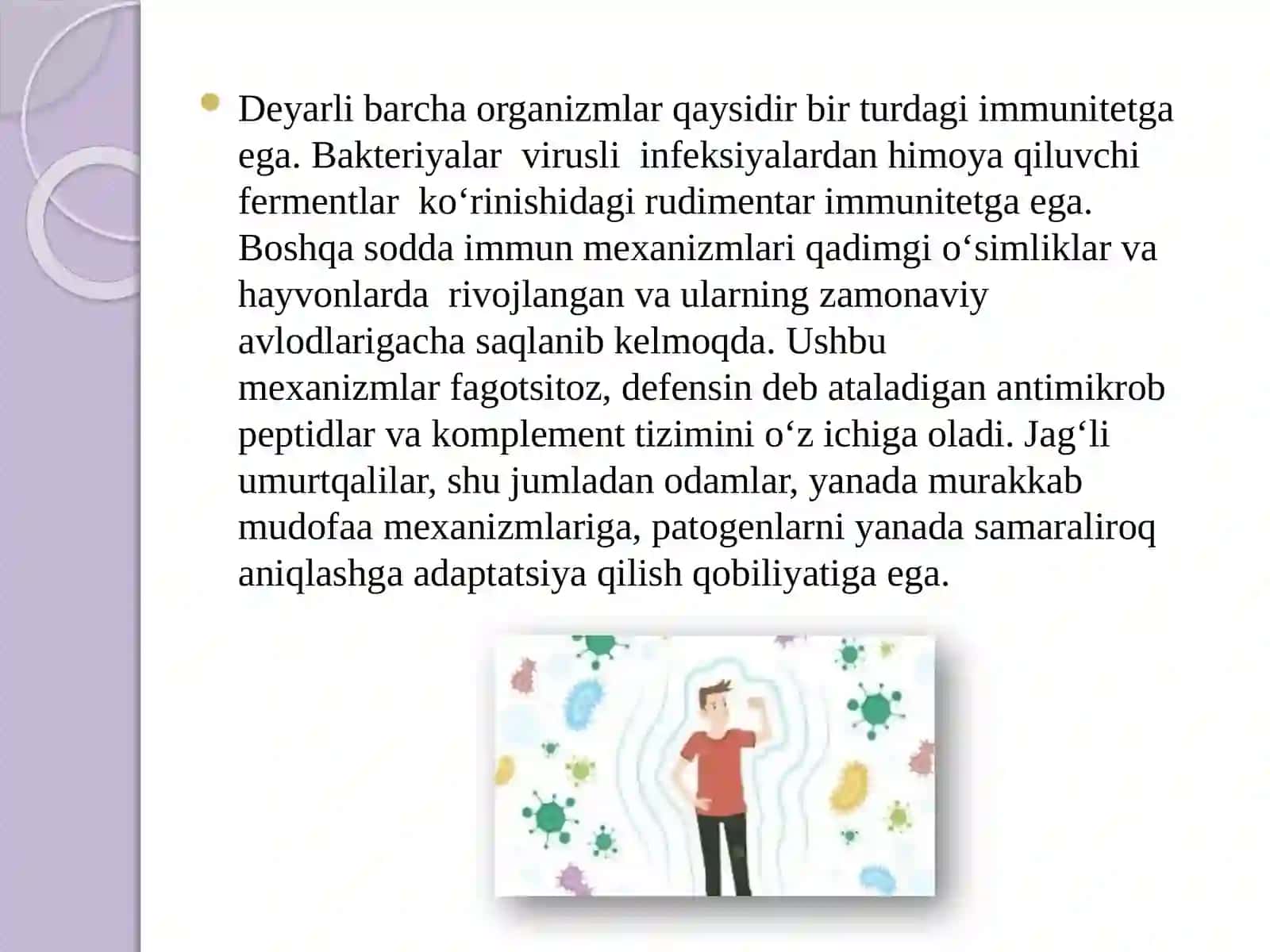 BIOXIMIYA VA SPORT BIOXIMIYASI FANIDAN TAYYORLAGAN MUSTAQIL ISHI. MAVZU:Immunitettiziminingbiokimyoviymexanizmlarinitavsiflang 4