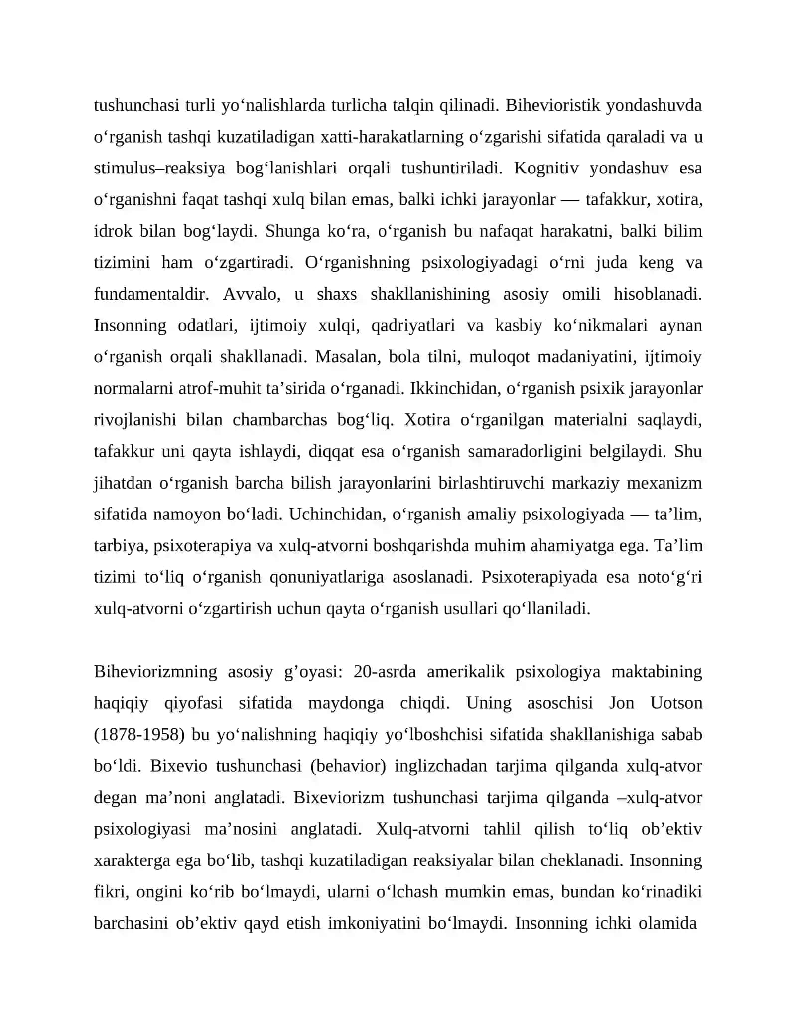 Psixologiyada shaxsning o’rganishlar nazariyasi I.P.Pavlov va B.F.Skinner 4