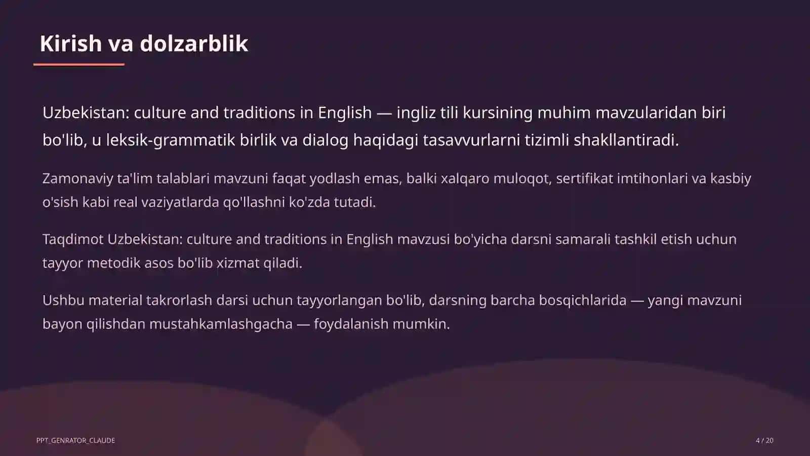 Ingliz tili (1– 11) — takrorlash darsi uchun 4