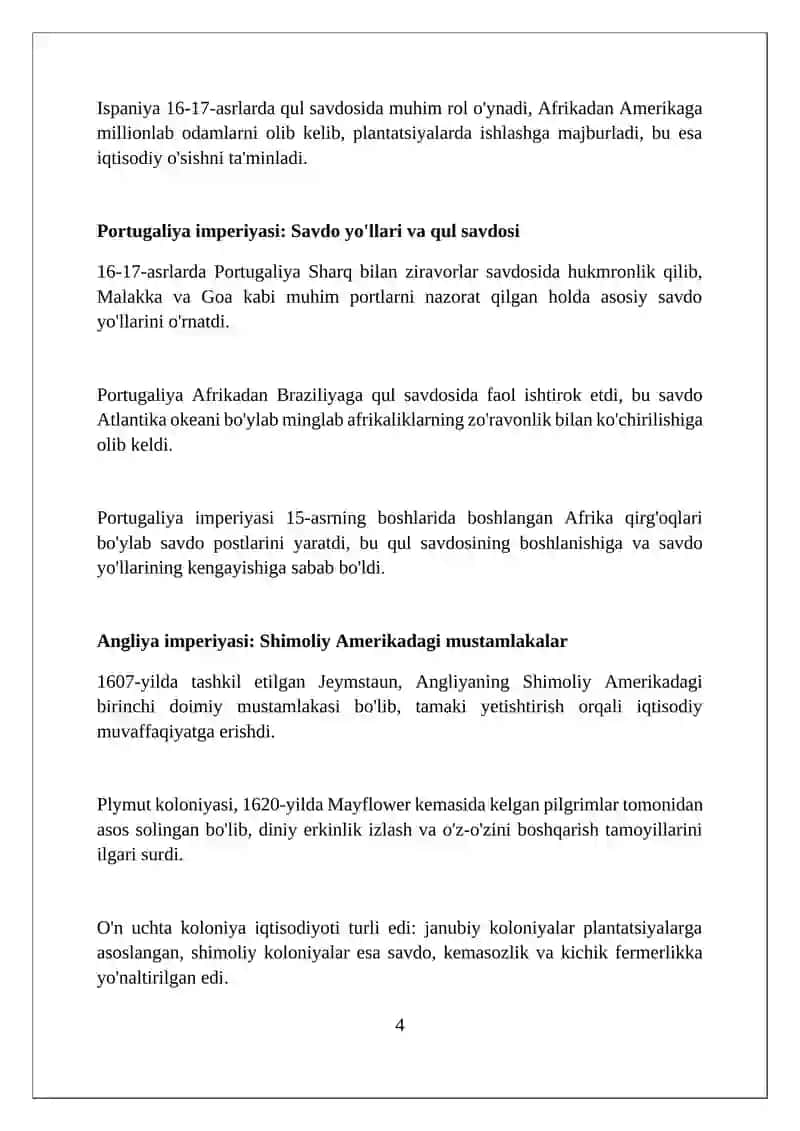 16-17 yillarda Mustamlakachilik 4