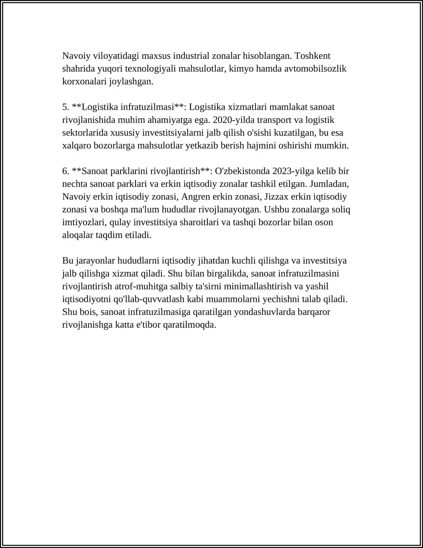 KELAJAKNI HUDUDLARNI ISHLAB CHIQARISHNI RIVOJLANISH VA IJTIMOIY-IQTISODIY BAZASINI SHAKLLANTIRISH 4