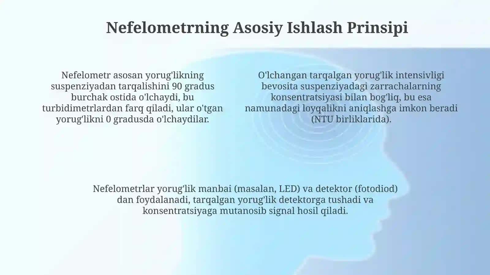 Nefelometrlar va ulardan foydalanishning ahamiyati 4