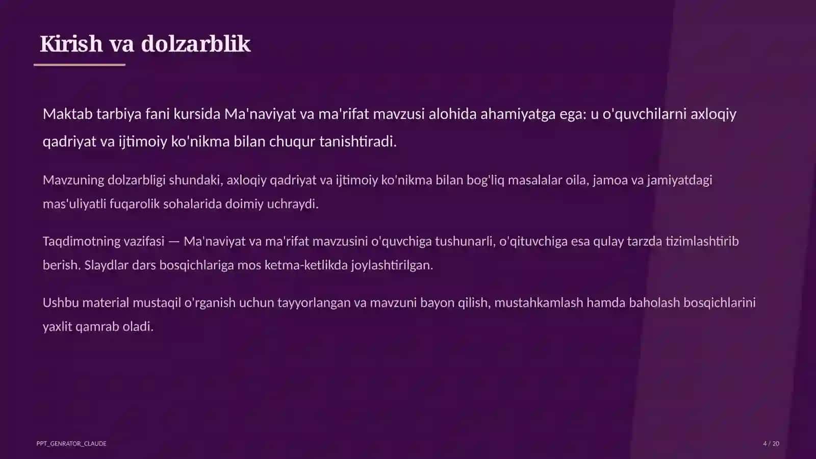 Ma'naviyat va ma'rifat (10-sinf) 4