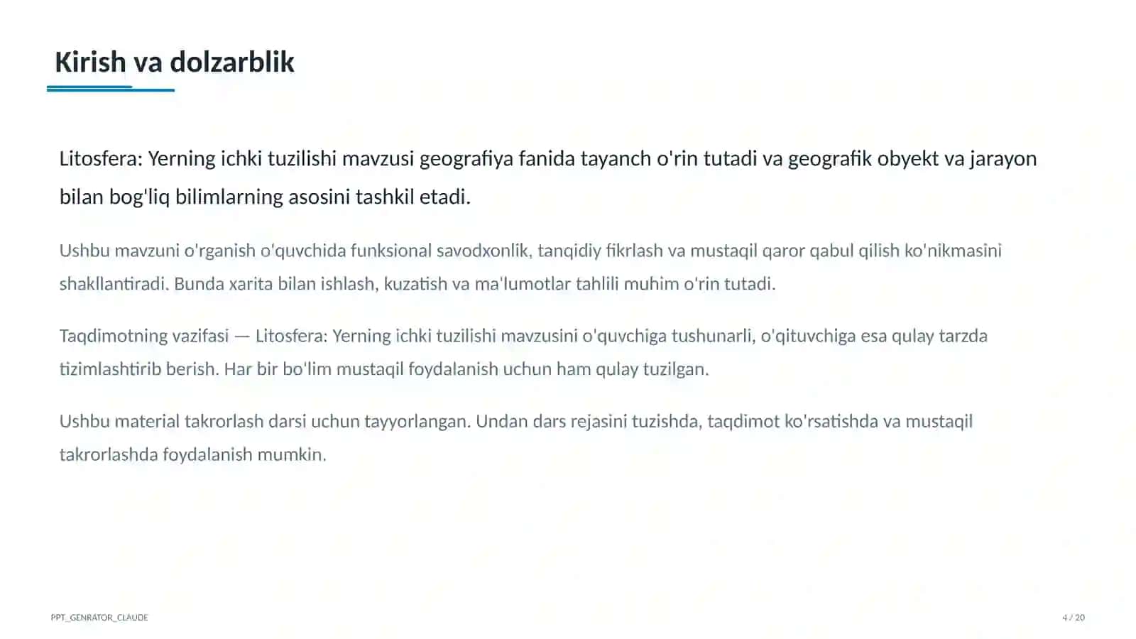 Litosfera: Yerning ichki tuzilishi (5-sinf) 4