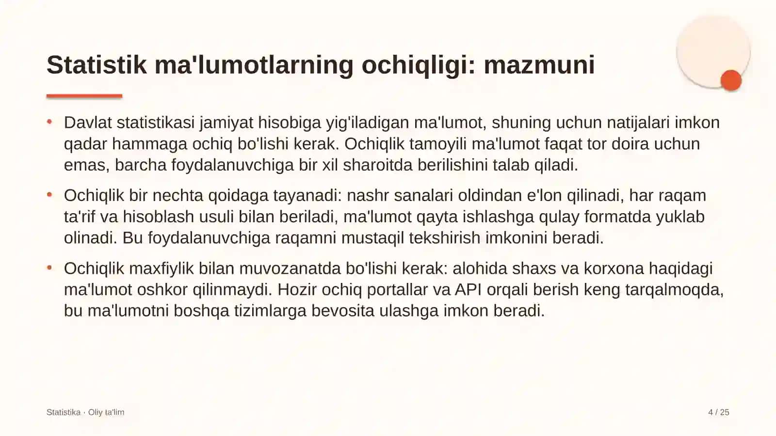 avtomaktablarda statistik ma'lumotlarning ochiqligi 6961 4