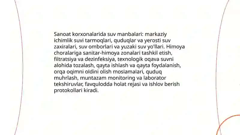 Ishlab chiqarishni suv bilan ta’minlash tizimi 4
