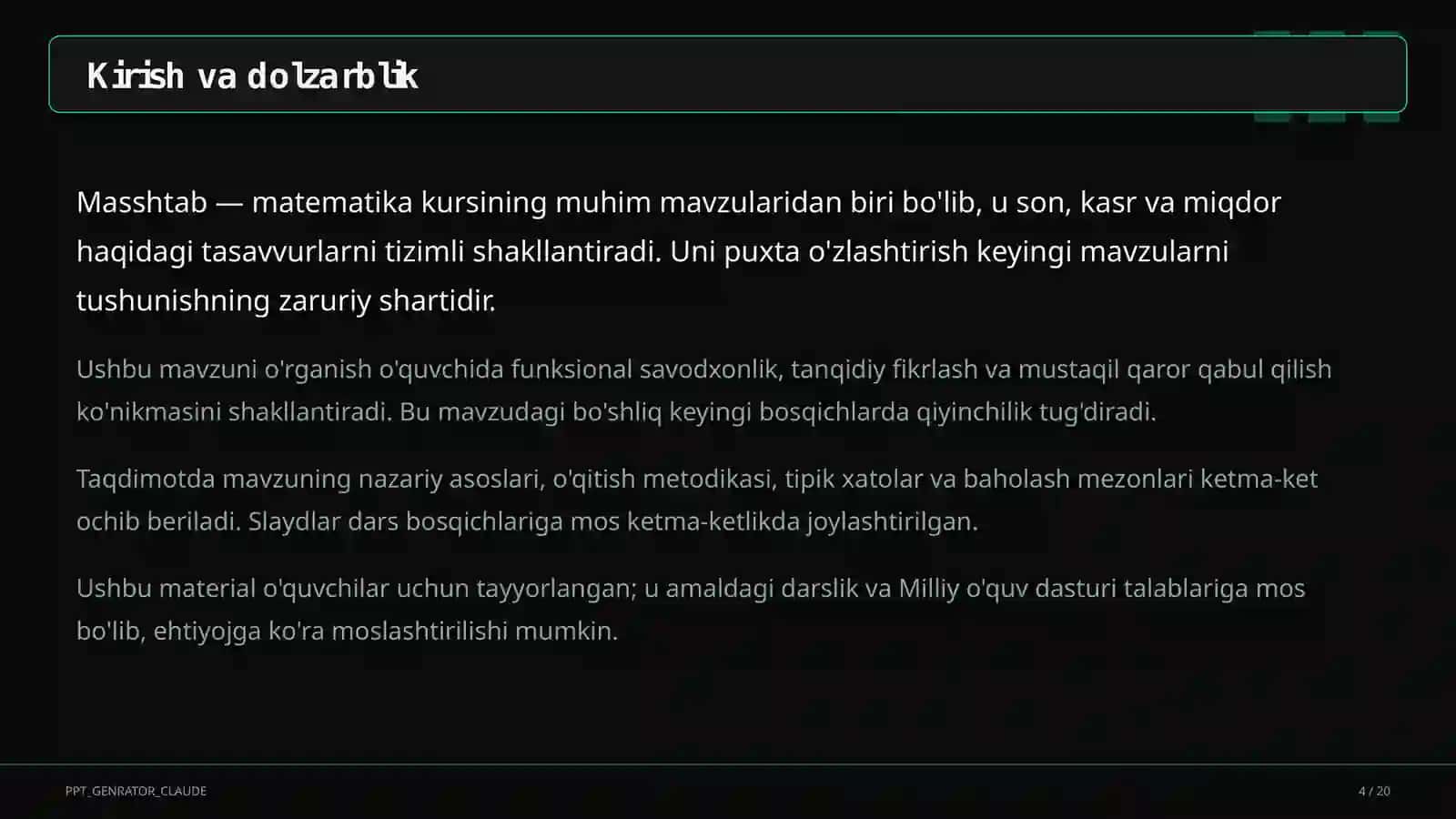 Masshtab (6-sinf) 4