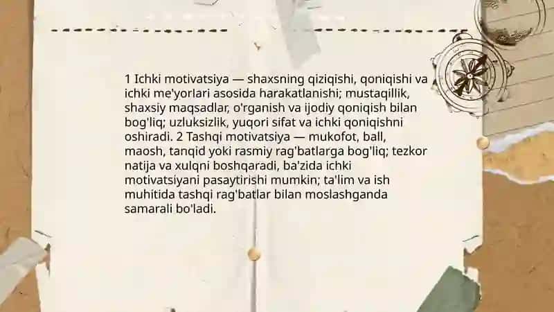 Faoliyat va Motivatsiya 4