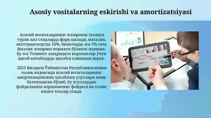Korxonaning asosiy vositalardan foydalanish koʻrsatkichlarini aniqlash 4