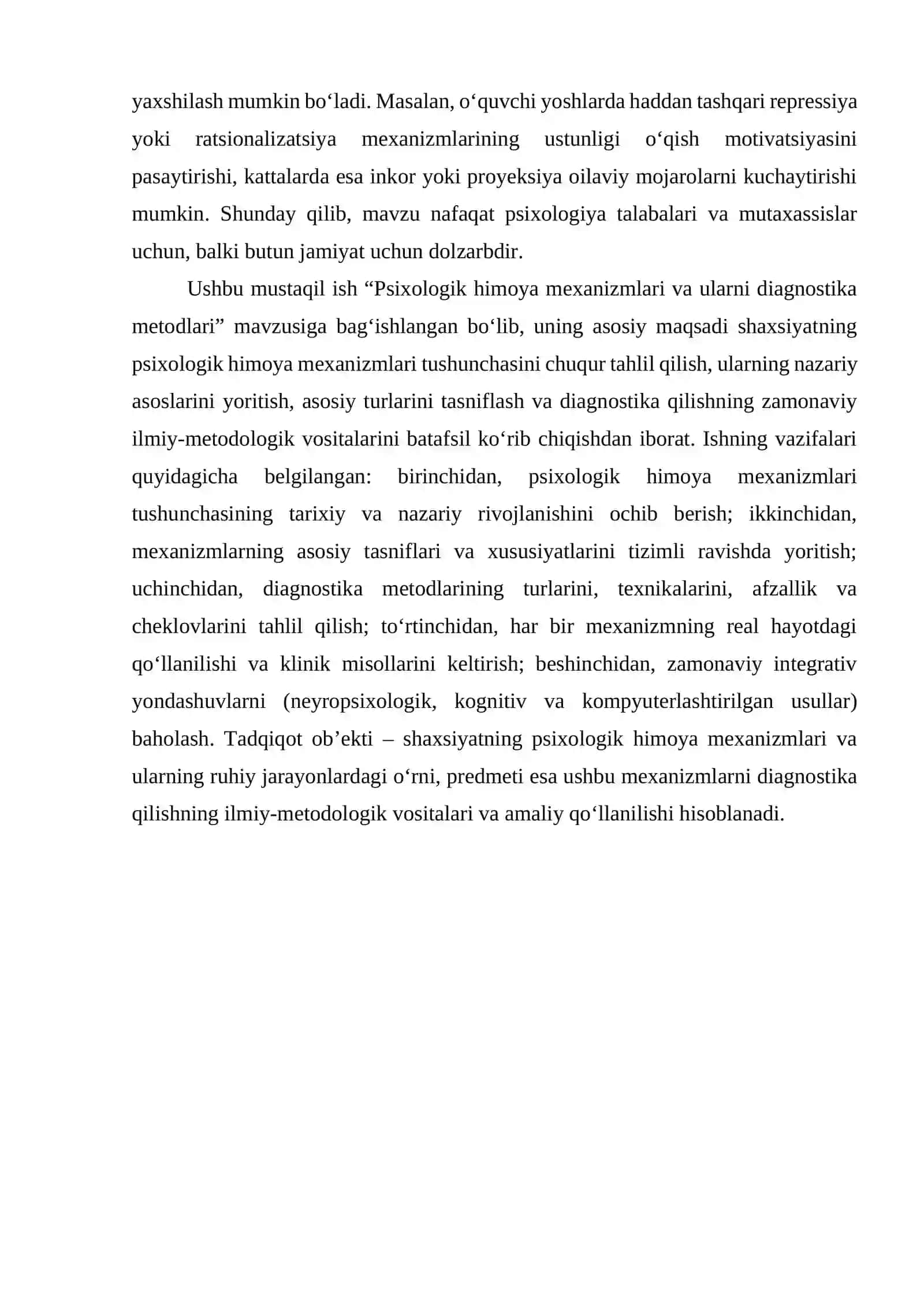 Psixologik himoya mеxanizmlari va ularni diagnostika mеtodlari 4