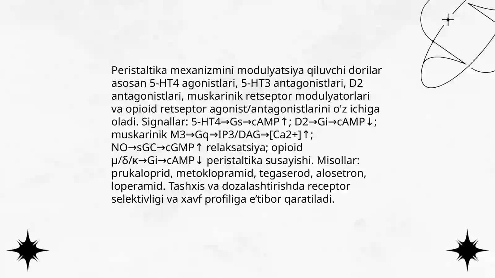 Me'da-ichak yo'llari motor-evakuator va sekretor faoliyatiga ta'sir etuvchi dorilarning klinik farmakologiyasi 4