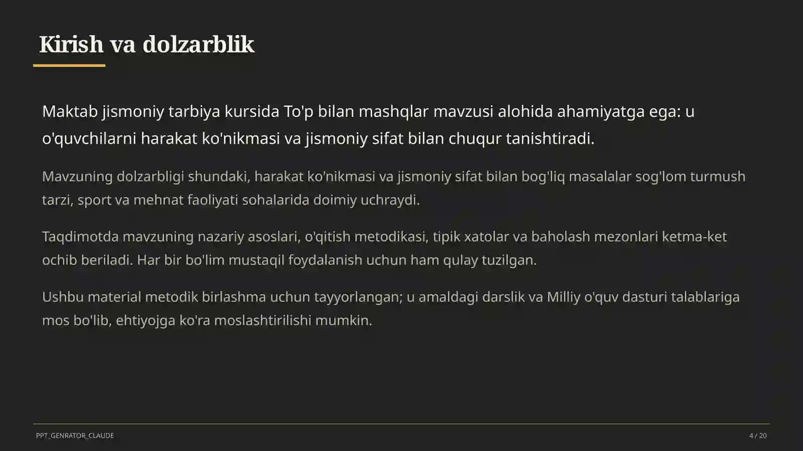 To'p bilan mashqlar (2-sinf) 4