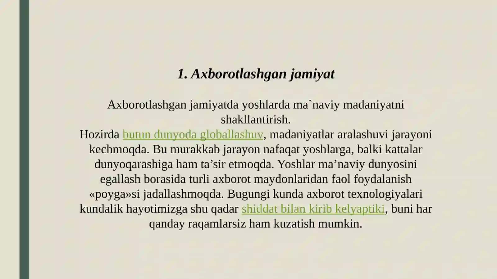 Axborotlashgan jamiyatda yoshlarda ma`naviy madaniyatni shakllantirish 4