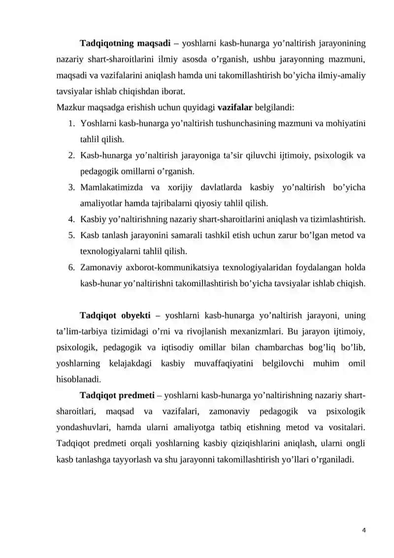 Yoshlarni kasb-hunarga yo’naltirishning nazariy shart-sharoitlari 4