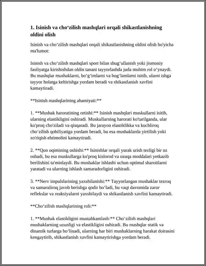 GIMNASTIKA MASHGʻULOTLARIDA SHIKASTLANISHNING OLDINI OLISH VA MUHOFAZA QILISH (STRAXOVKA) 4