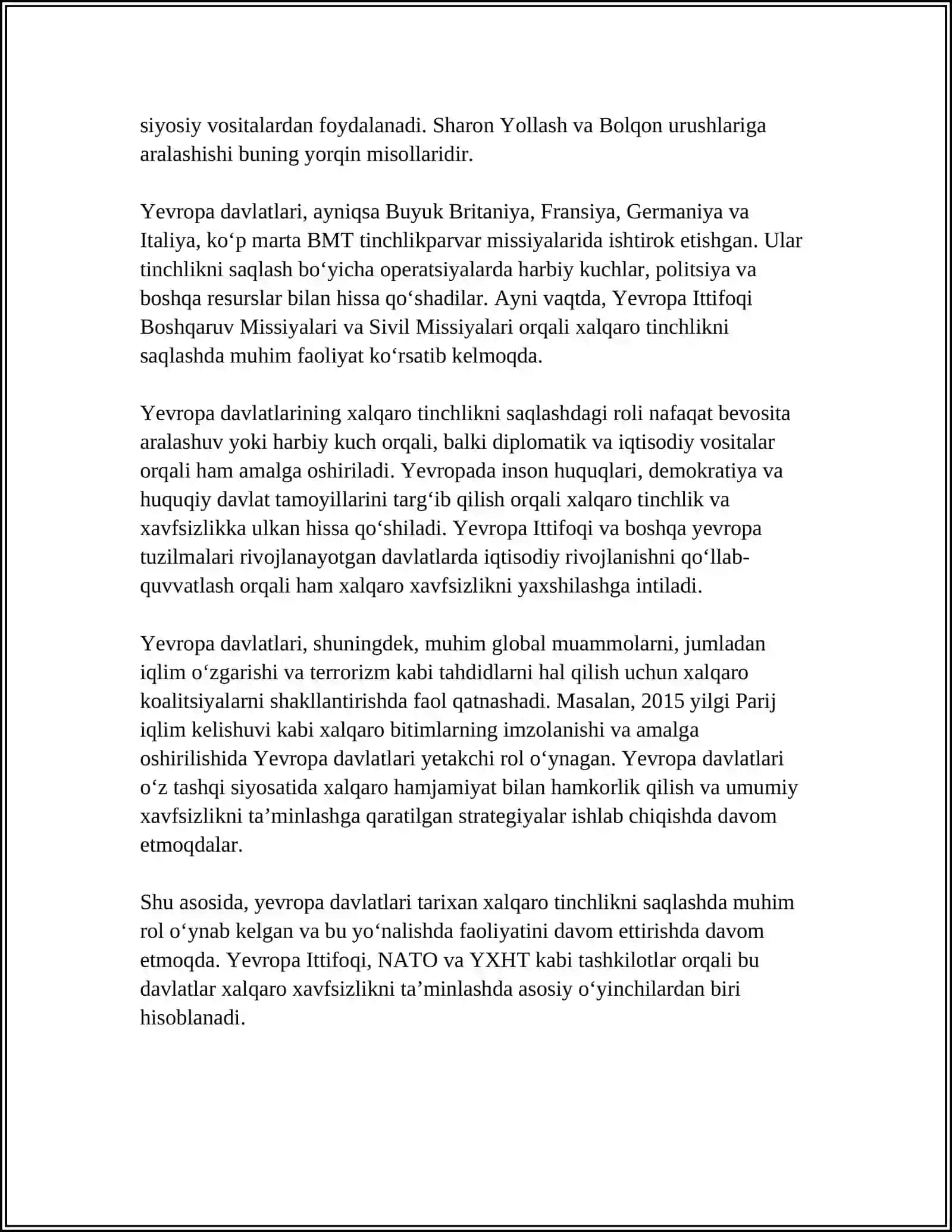 XALQARO XAVFSIZLIKNI TAMINLASH DA YEVROPA DAVLATLARI ÓRNI 4