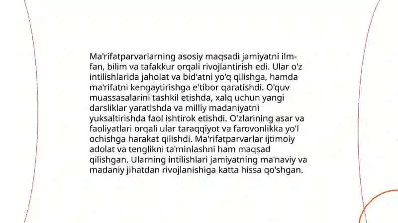Jadid ma'rifatparvarlarining o'lka ijtimoiy-ma'naviy hayotida tutgan o'rni 4